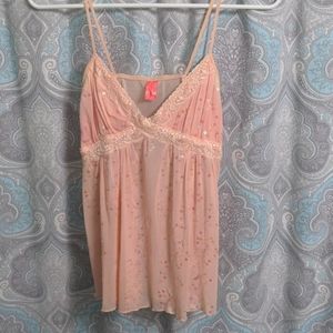 Soft pink sequined tank too
